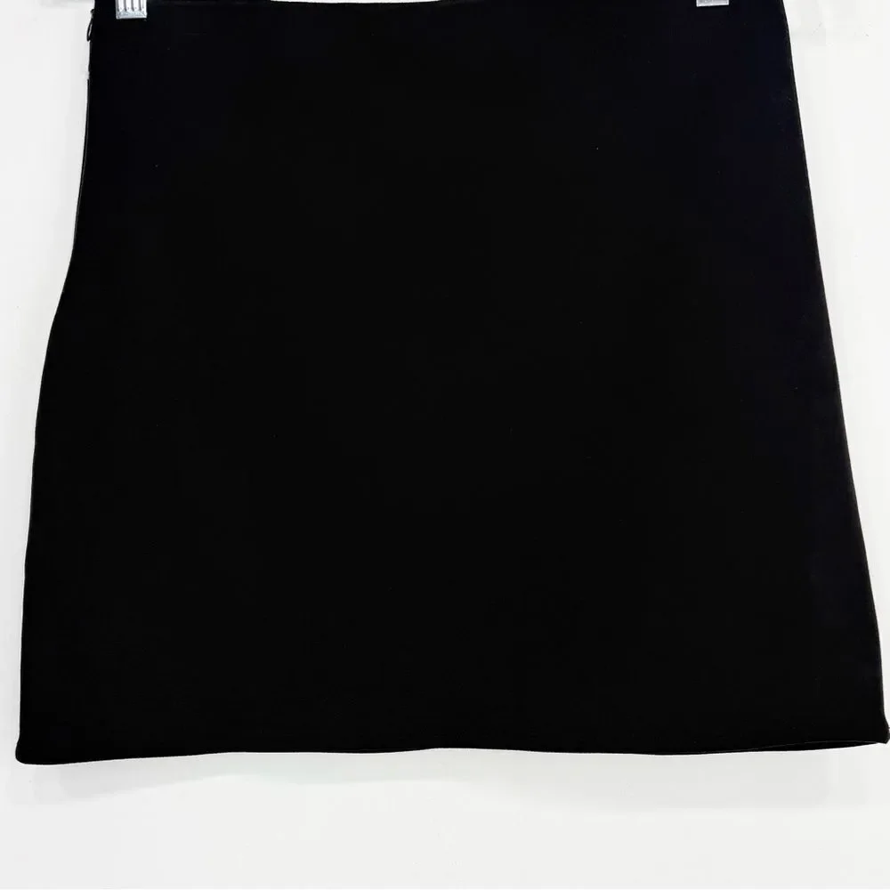 Mi Ami Embroidered Scandinavian Nordic Floral Black Mini Skirt